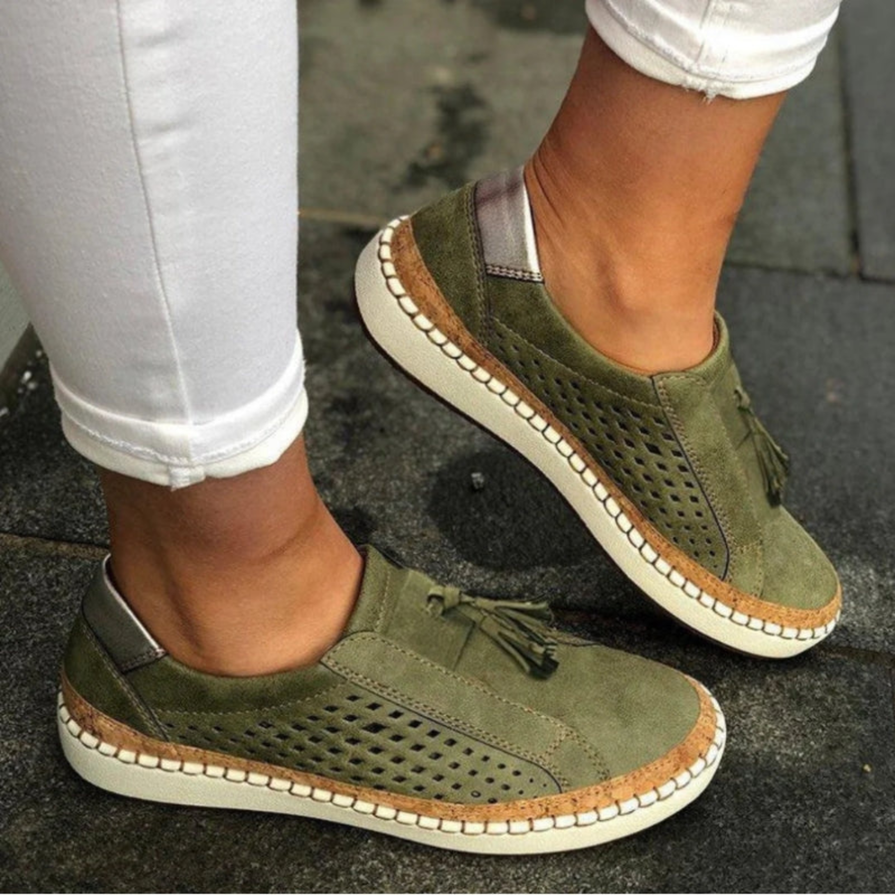 Johanne | Dame Perforeret Slip On Casual Sneakers