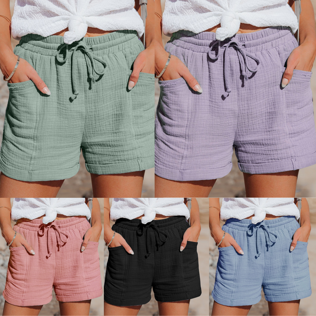 Solveig™ | Shorts i bomuld og hør