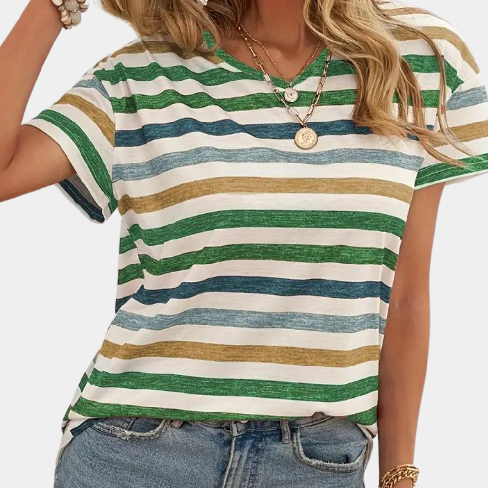 Lovise | Afslappet Og Stilfuld T-Shirt Med Striber