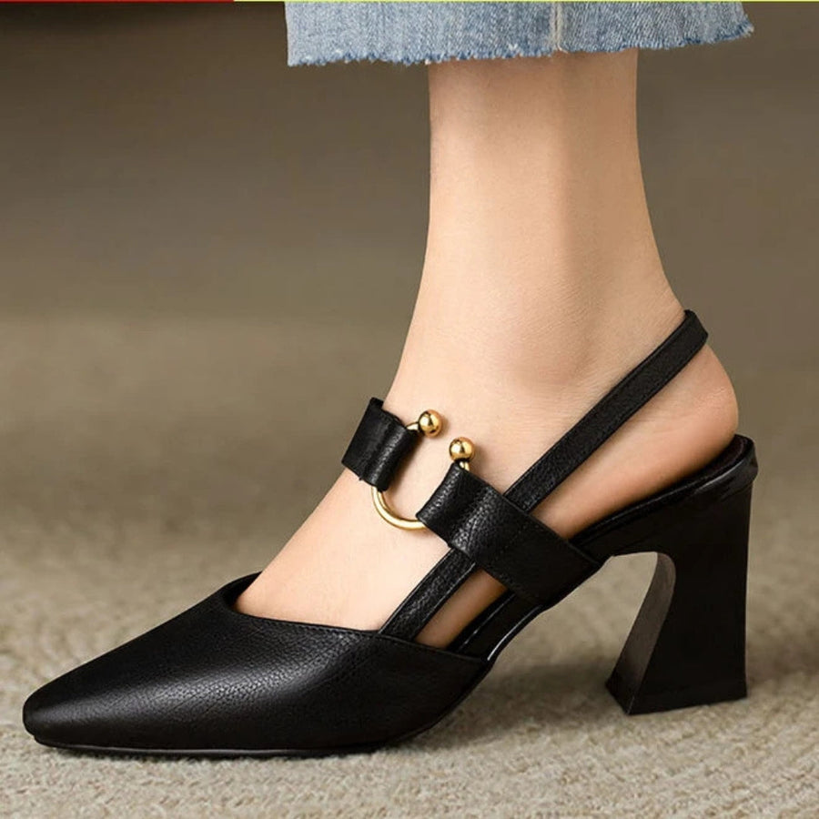 Ragna | Dame Slingback Blokhæl Mary Jane Sko