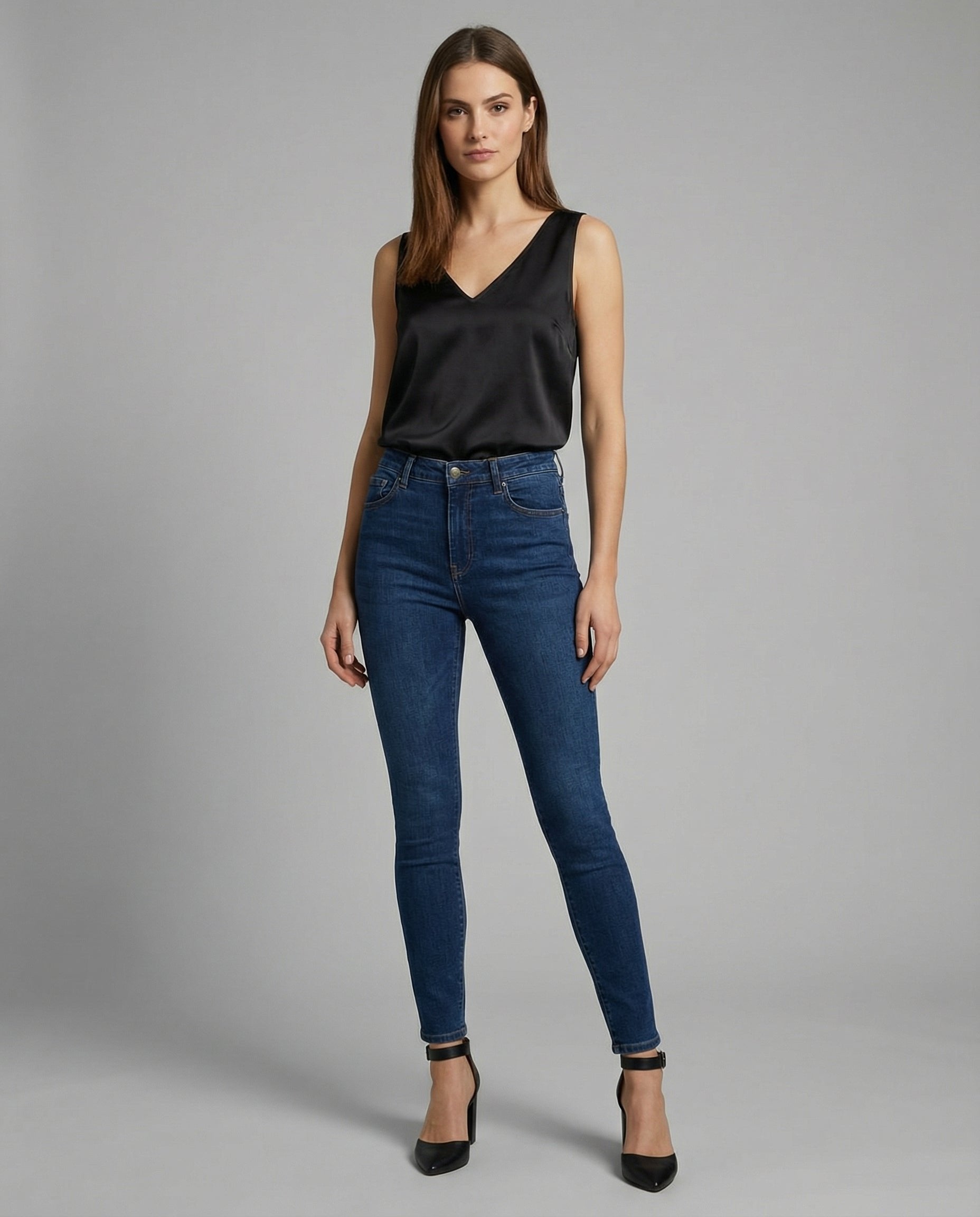 Ida | Dame Satin Camisole V-hals Brede Stropper