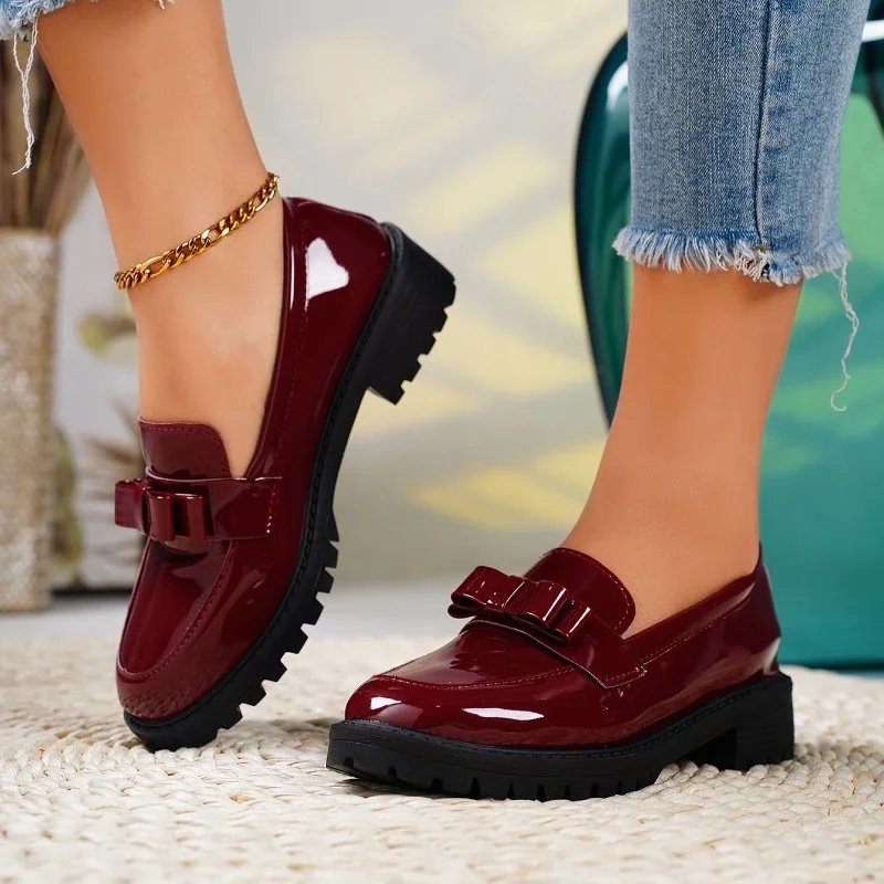 Emma | Orthopedic Loafers Patent Læder Slip-On Chunky Sål