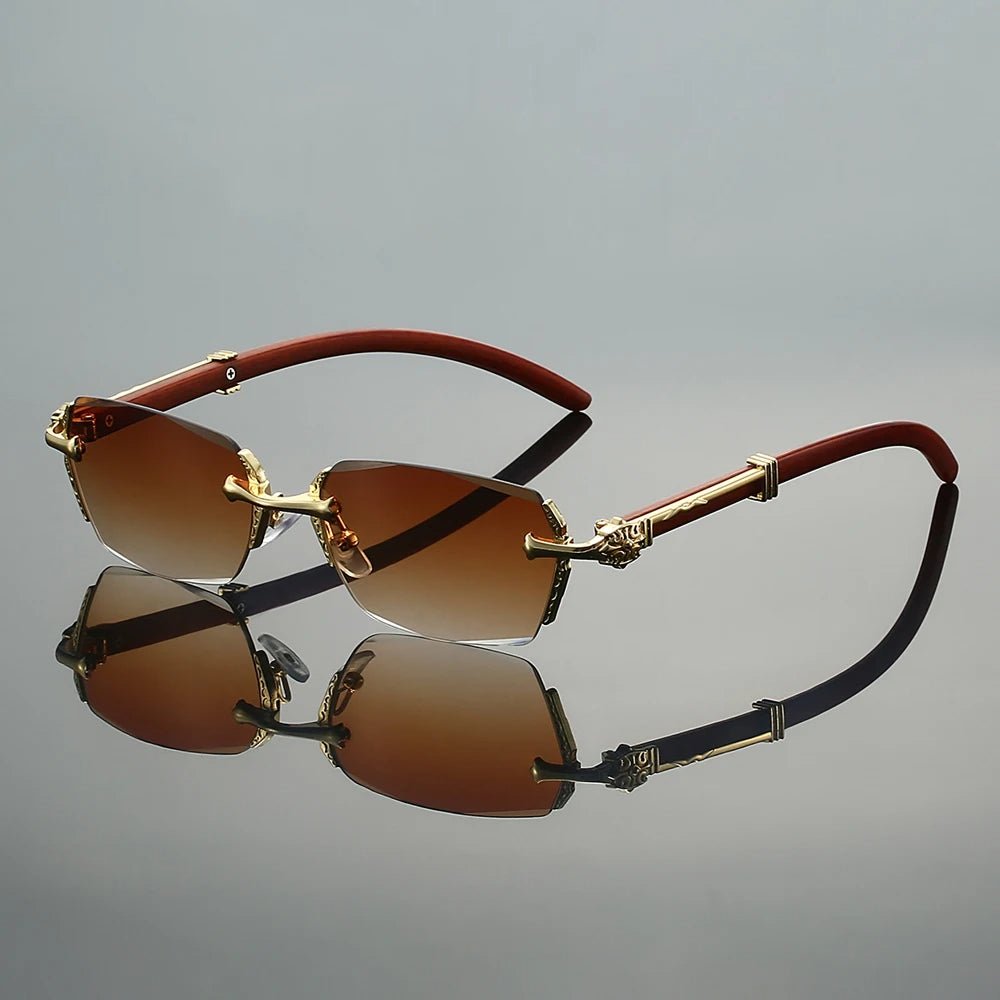 Lea | Sunglasses Randløse Guld Metal Gradient Linser