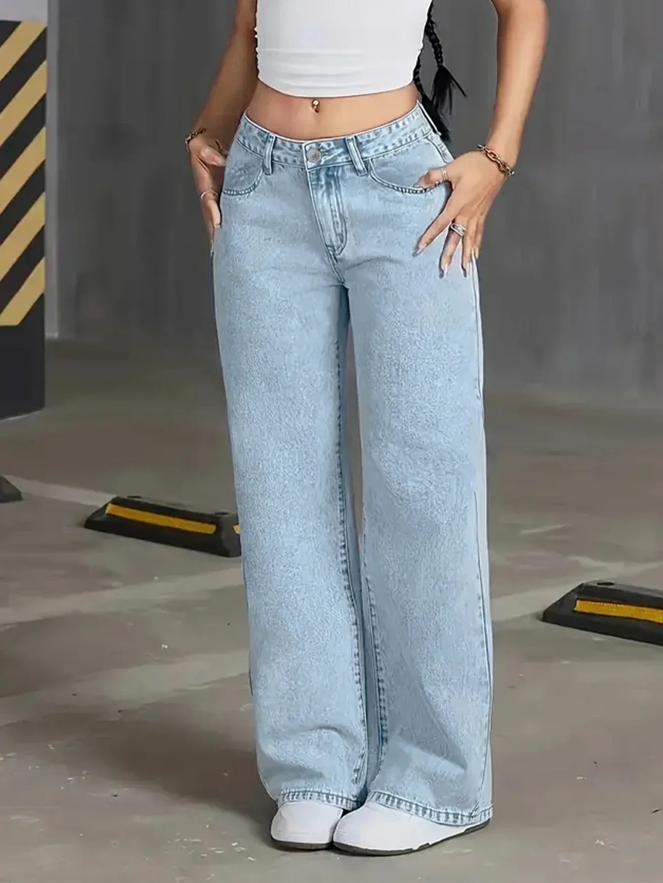 Henriette | Dame Lysvaskede Wide Leg Jeans