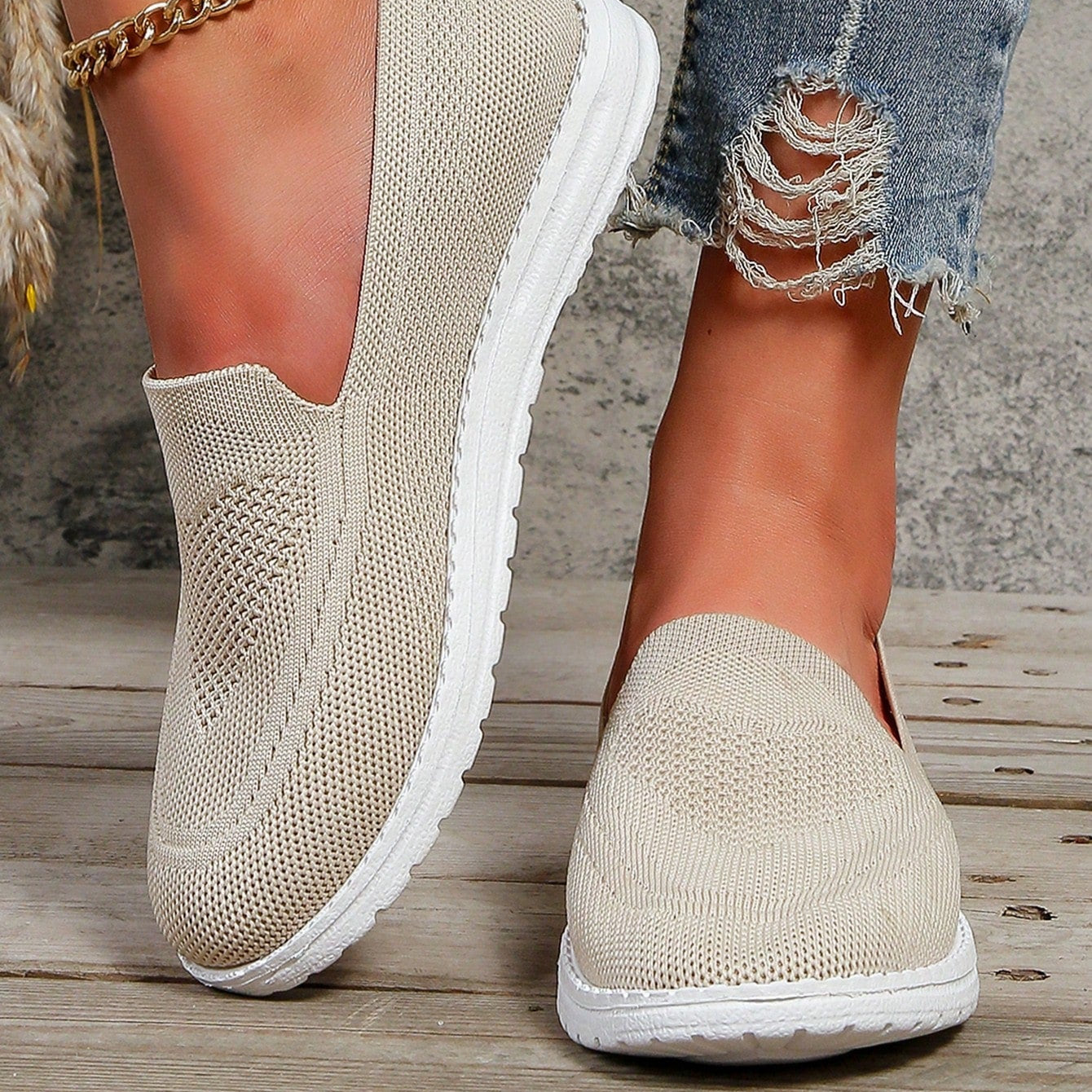 Inger | Dame Slip-On Afslappede Gå-Sneakers