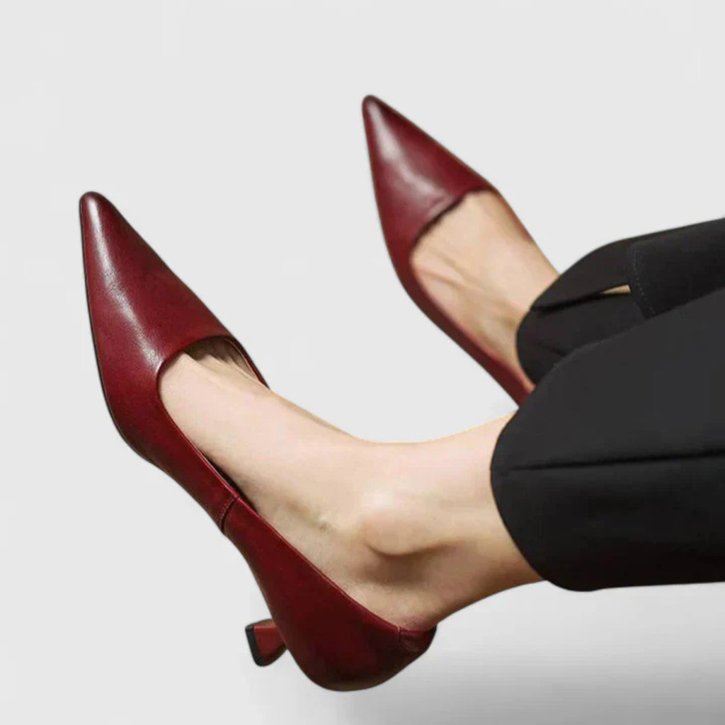 Thora | Dame Spids Tå Lav Hæl Pumps