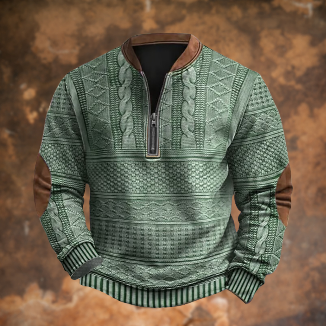 Mikkel™ | Strikket half-zip trøje