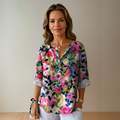 Kamilla | Dame Blomstret V-Hals Casual Top