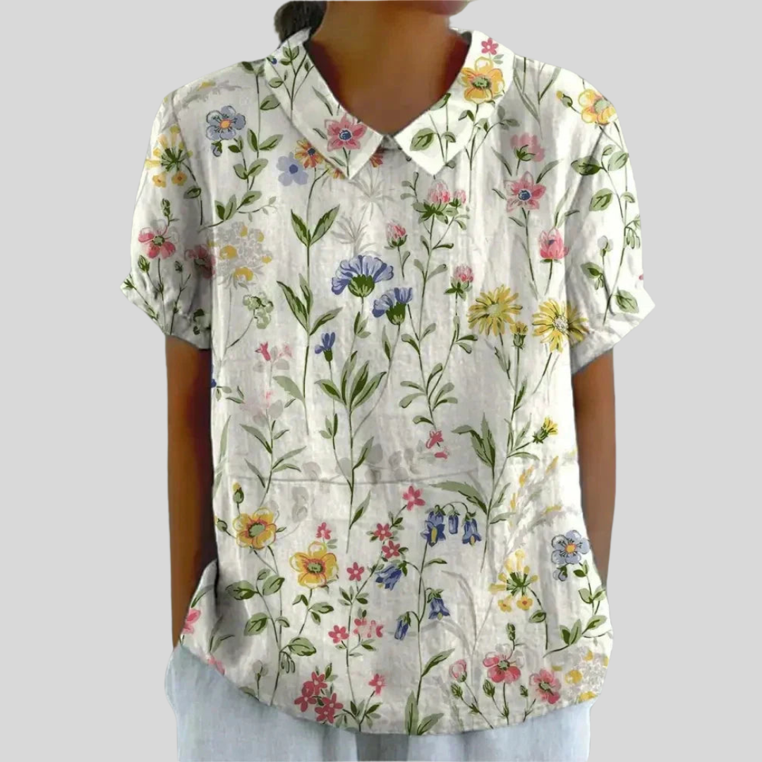Celina | Dame Blomstret Print Krave Casual Top