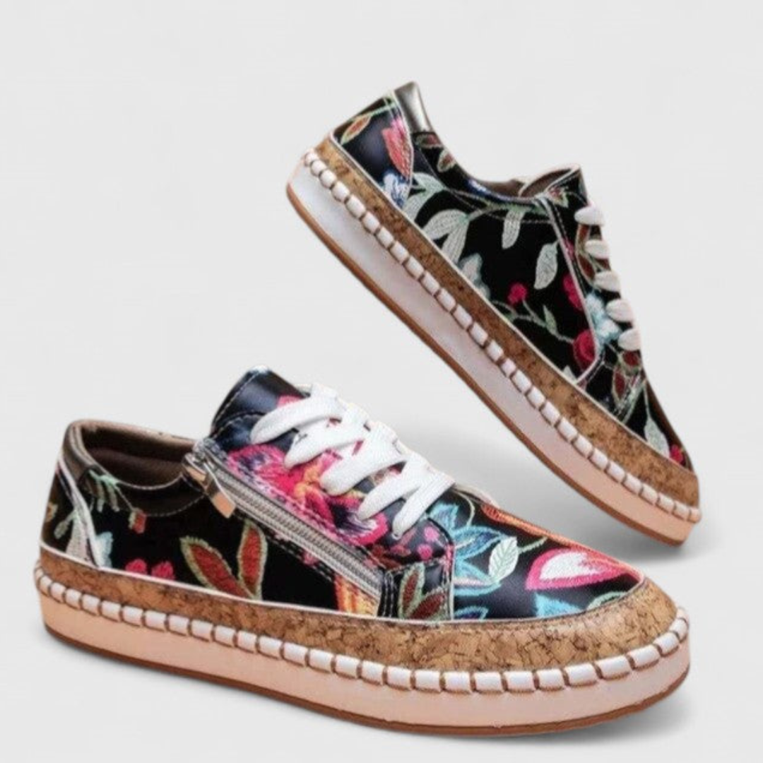 Jonna | Dame Blomster Platform Sneakers