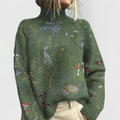 Charline | Dame Natur Print Striktrøje
