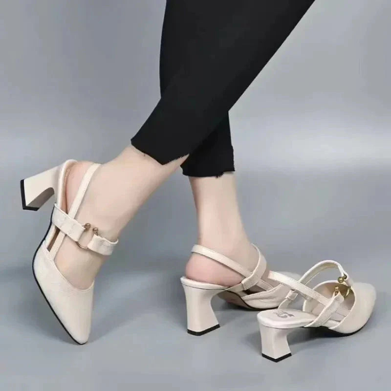 Ragna | Dame Slingback Blokhæl Mary Jane Sko