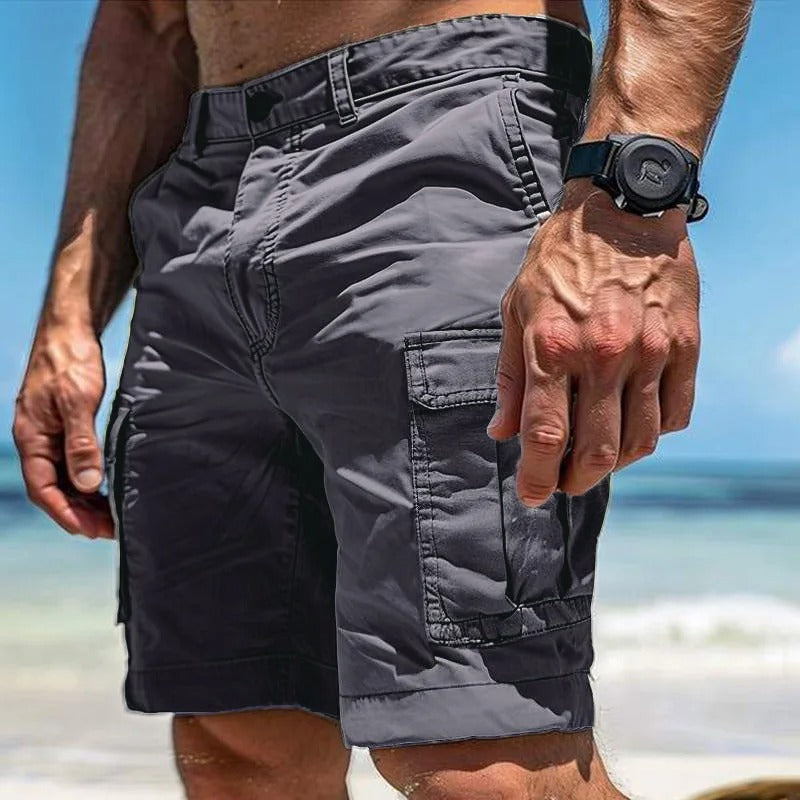 Aksel | Herre Casual Knælange Shorts Med Cargo Lommer