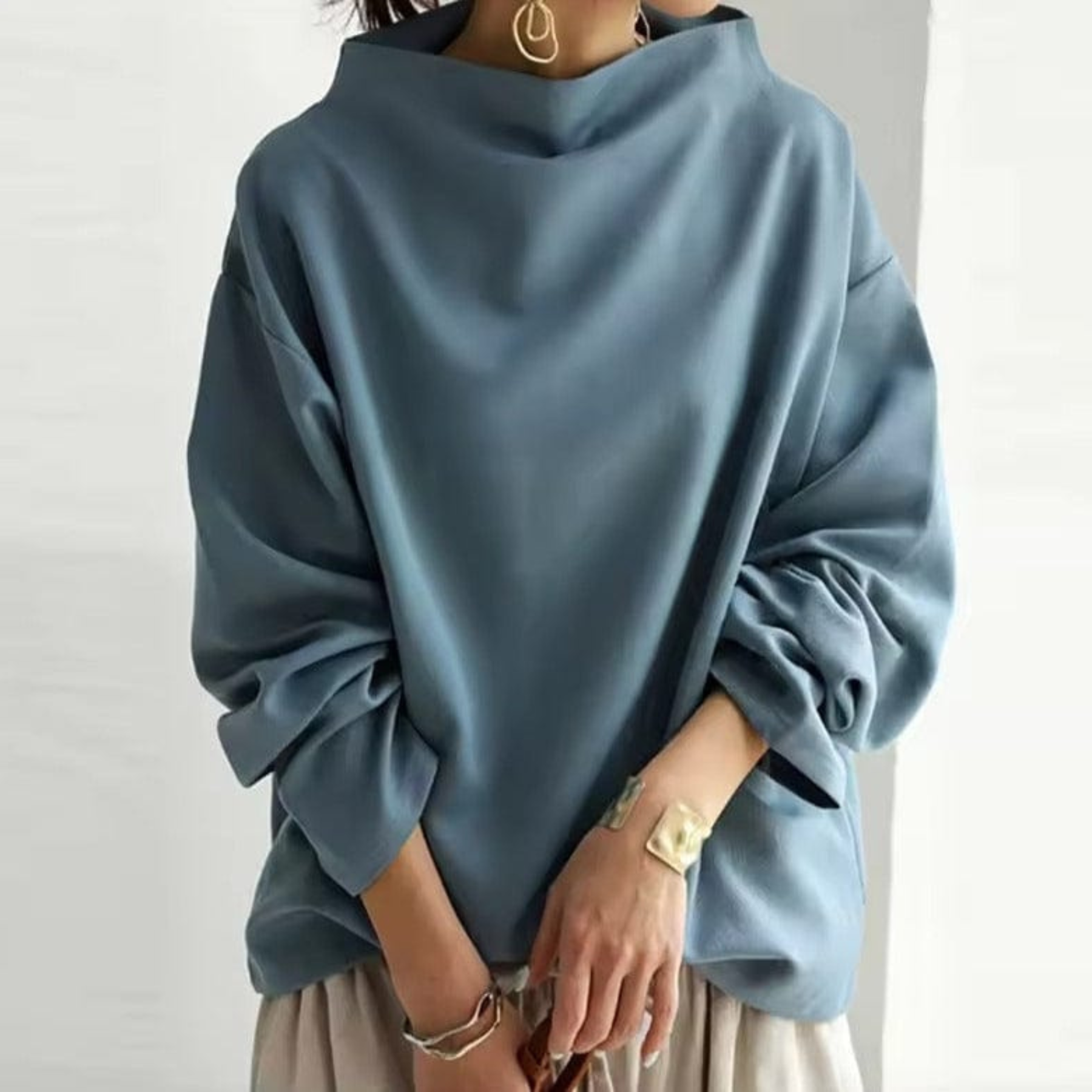 Clara | Dame Oversized Højhalset Sweater