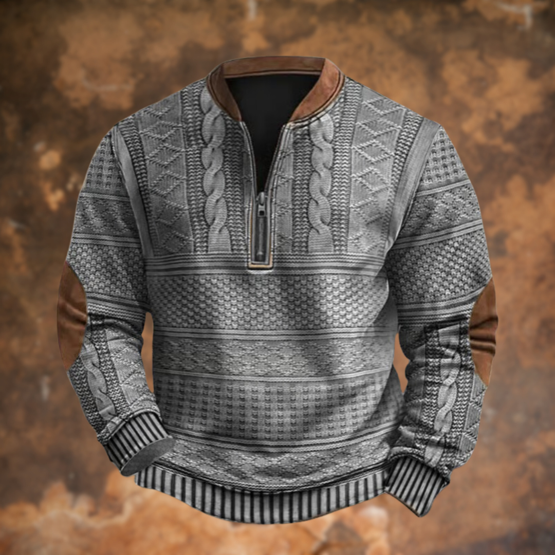 Mikkel™ | Strikket half-zip trøje