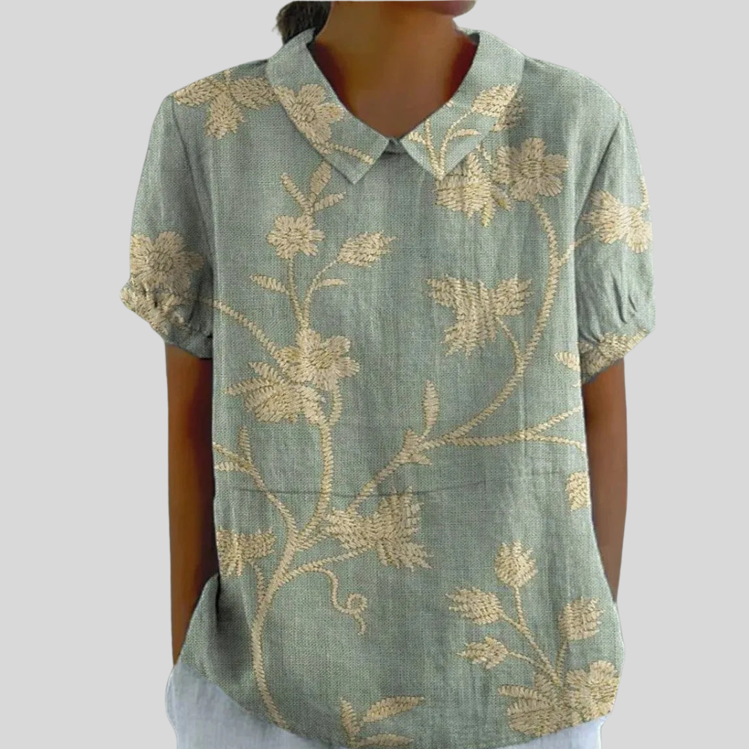 Celina | Dame Blomstret Print Krave Casual Top