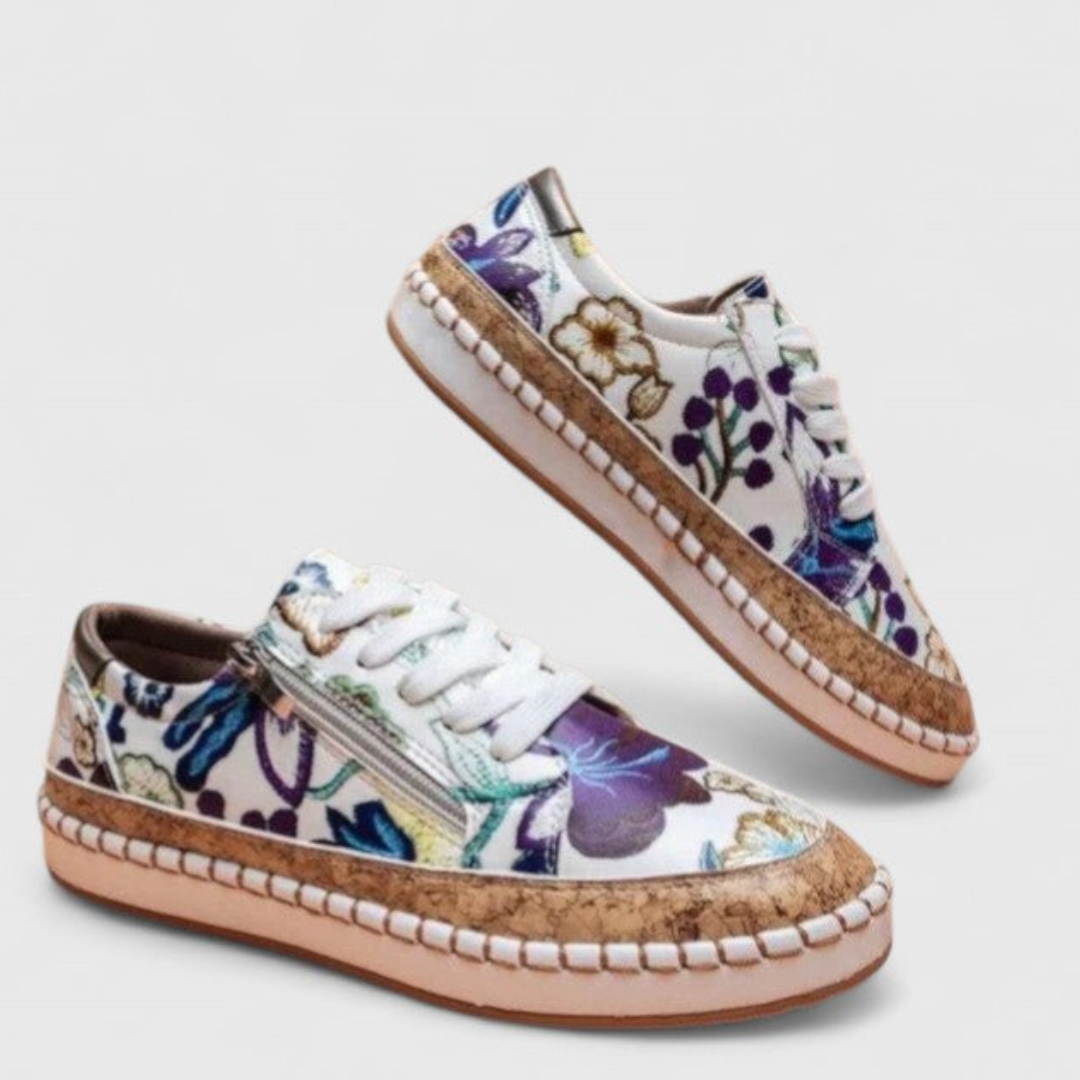 Jonna | Dame Blomster Platform Sneakers