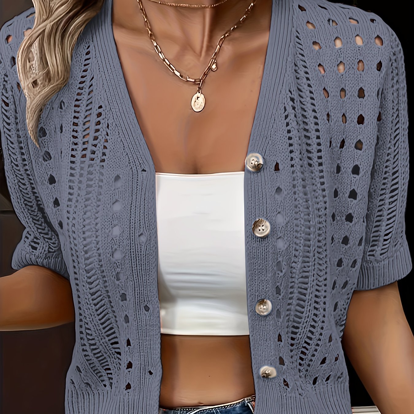 Grethe™ | Elegant Kortærmet Cardigan
