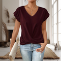 Bolette | Dame Elegant V-Hals Twist Kant Bluse