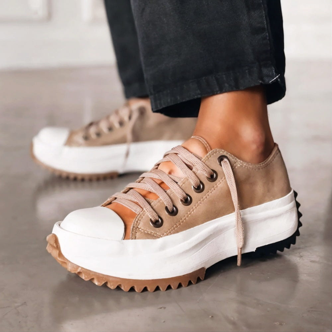Christa | Dame Snørebånd Platform Casual Sneakers