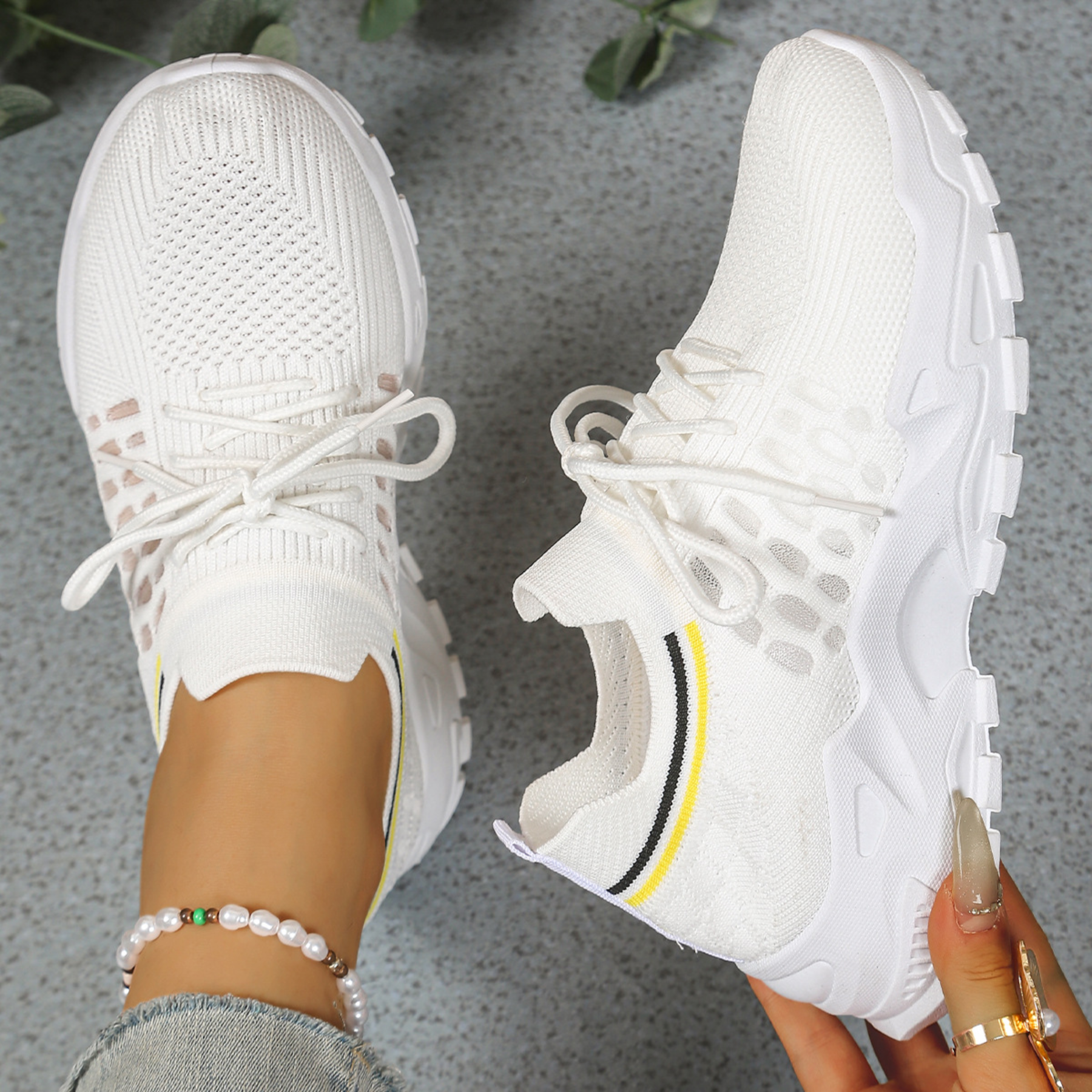 Charlotte | Dame Chunky Strik Løbe Sneakers