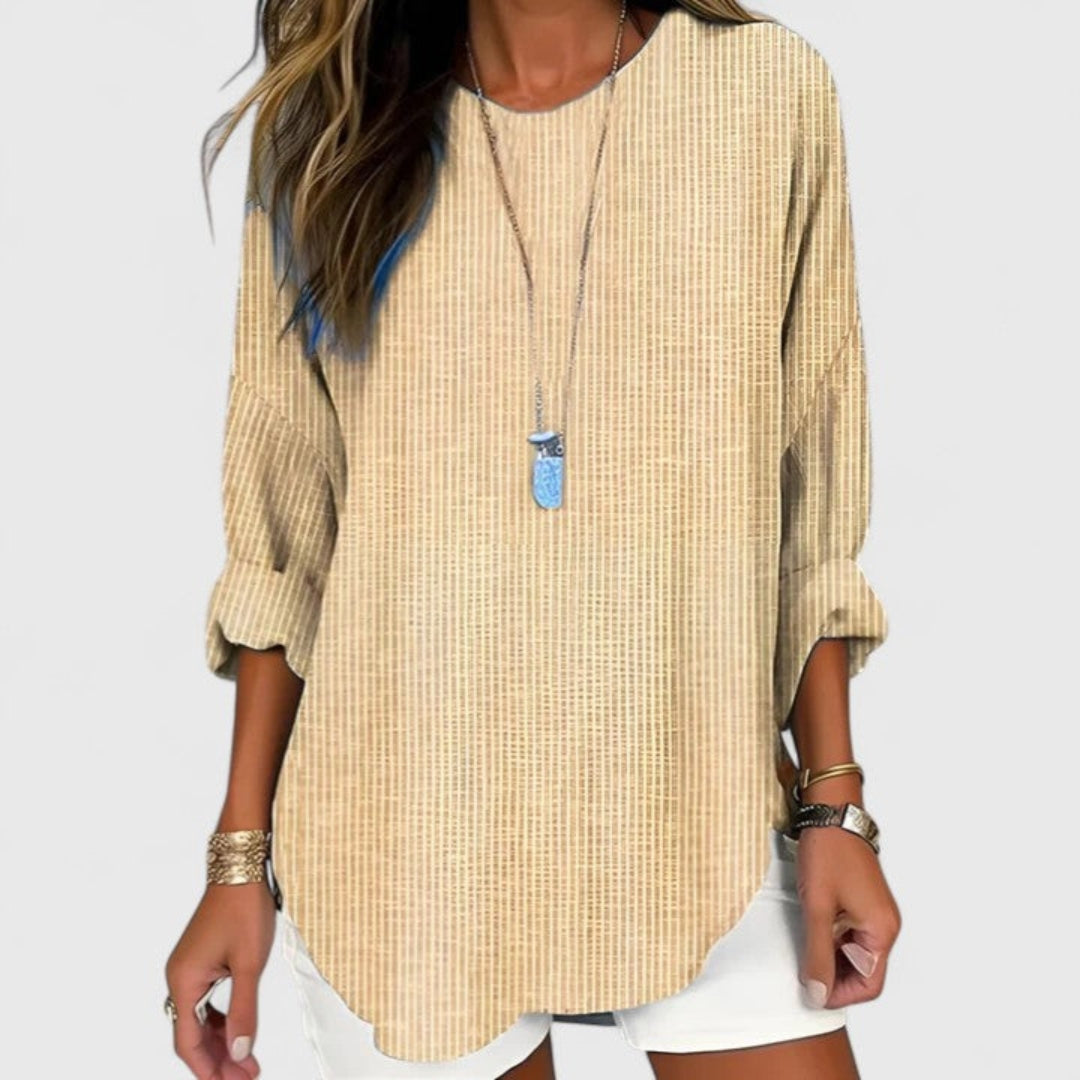 Solveig | Dame Stribet Afslappet Bluse