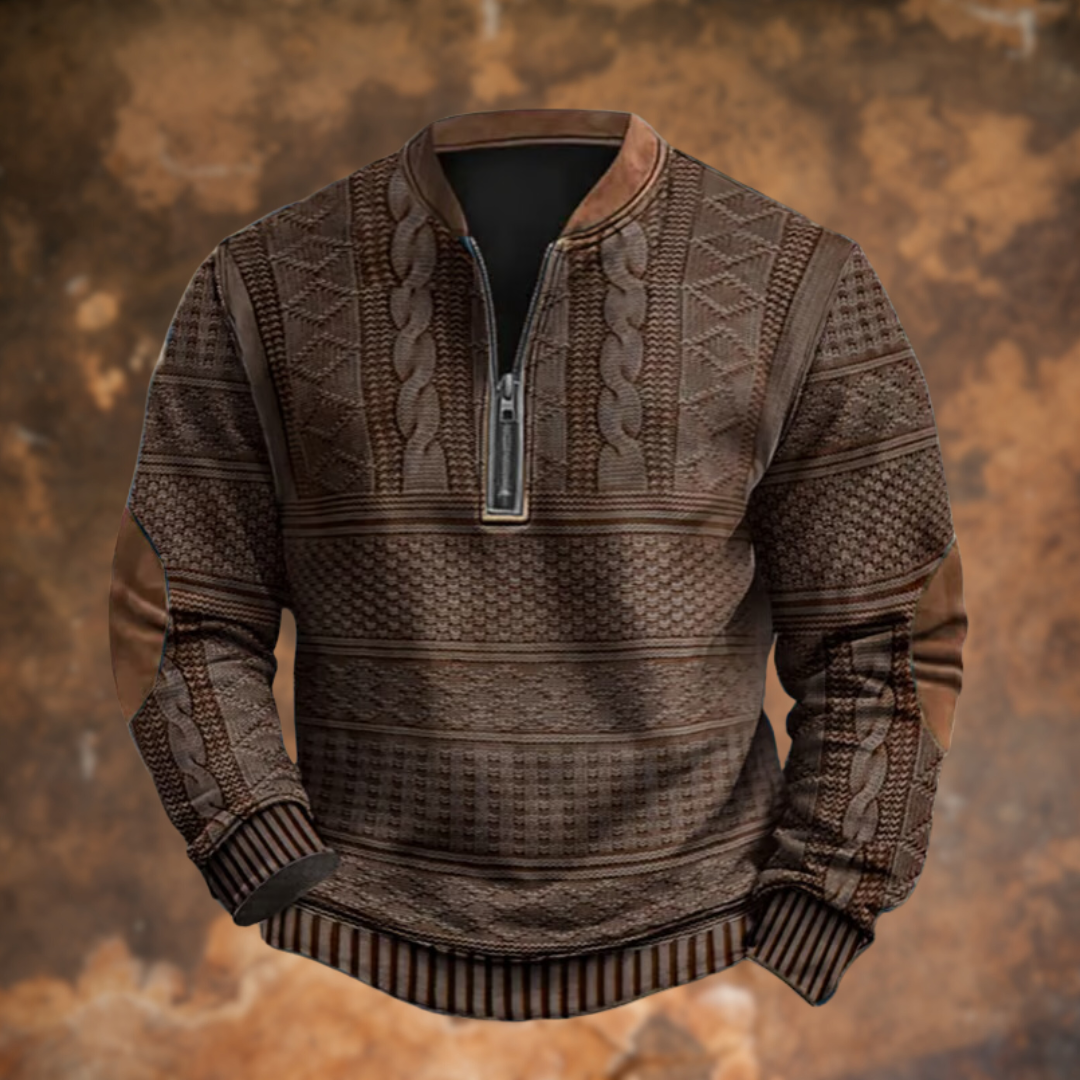 Mikkel™ | Strikket half-zip trøje