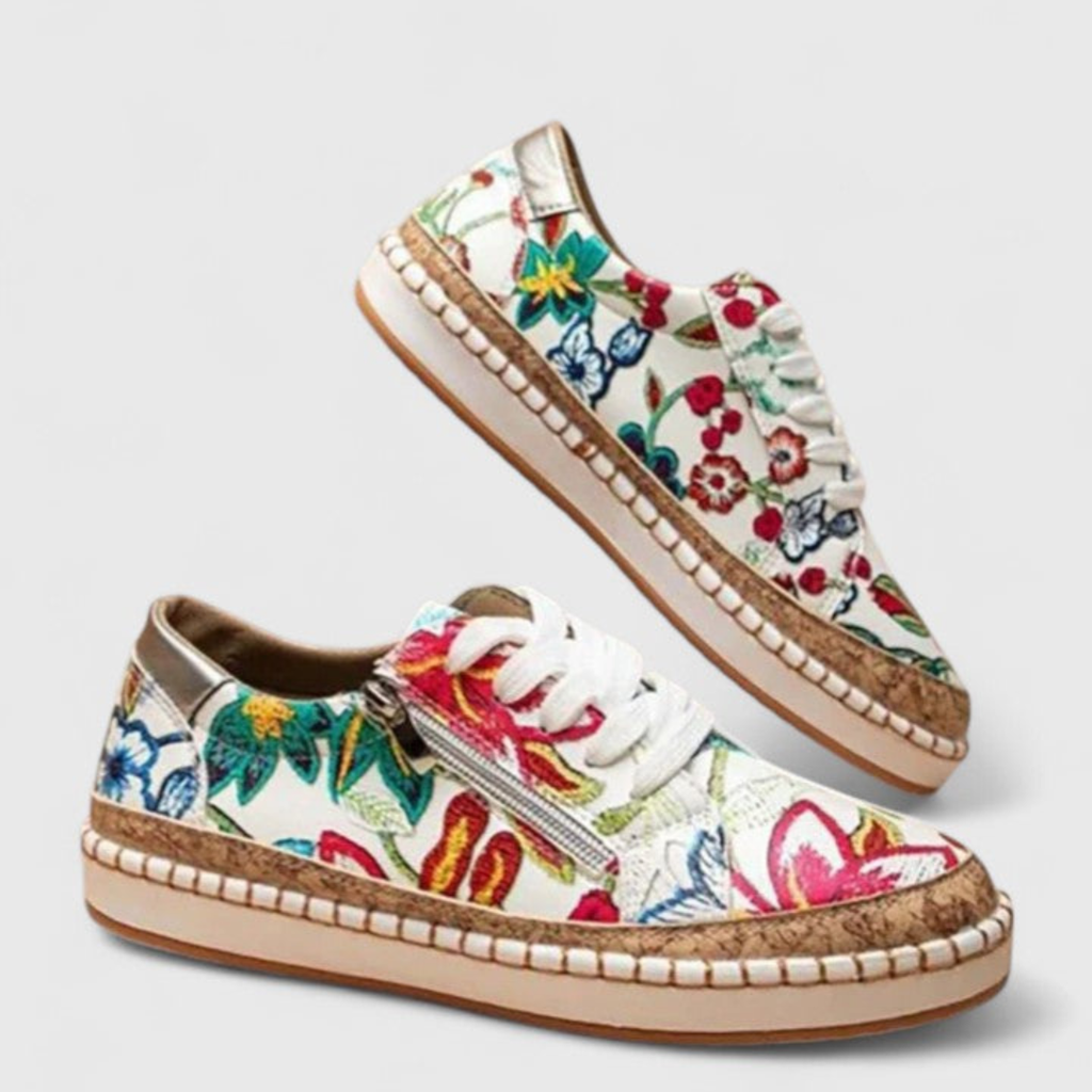 Jonna | Dame Blomster Platform Sneakers