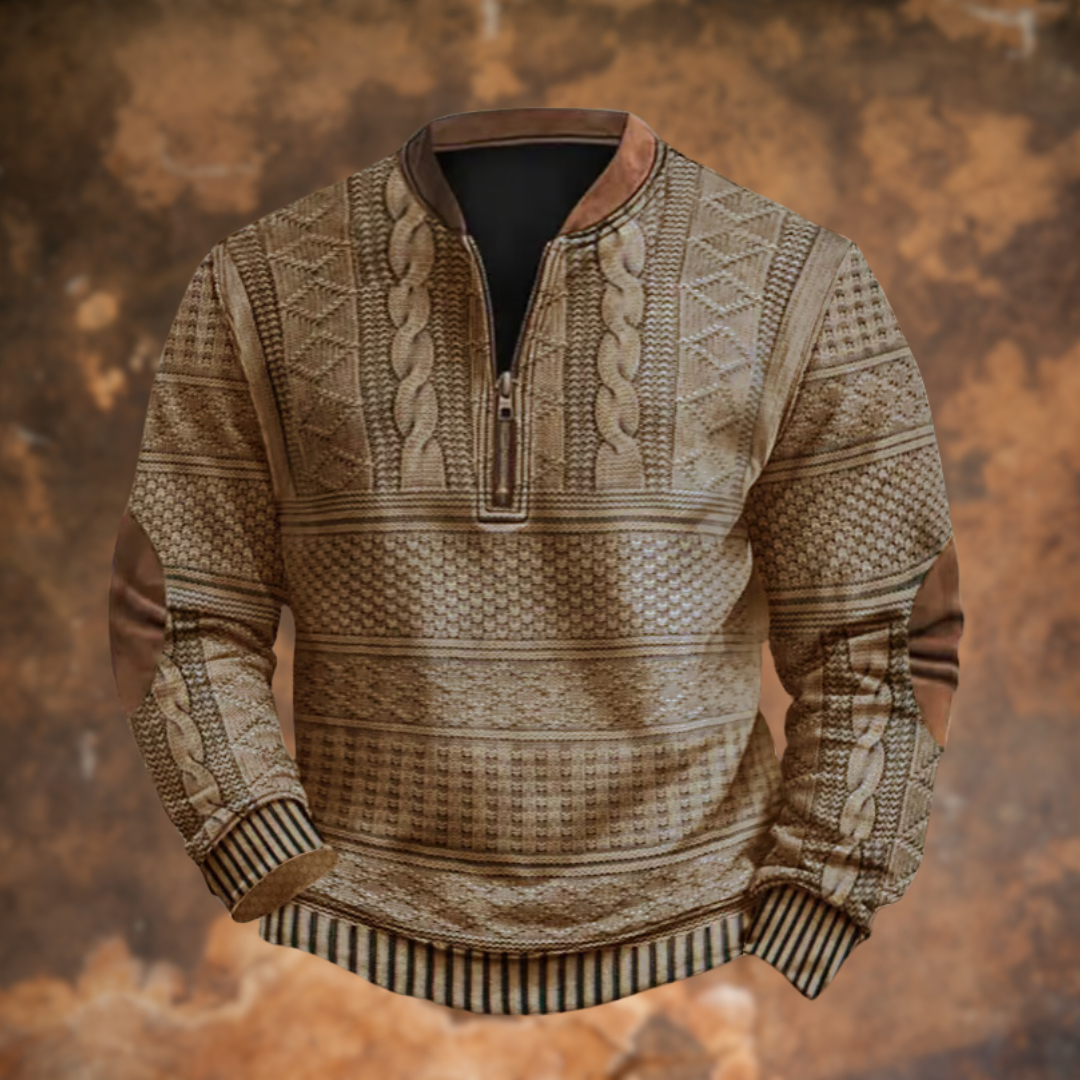 Mikkel™ | Strikket half-zip trøje
