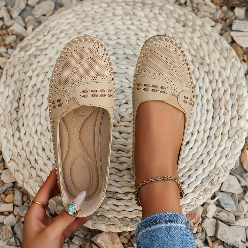 Benedikte | Dame Perforerede Komfort Slip On Loafers