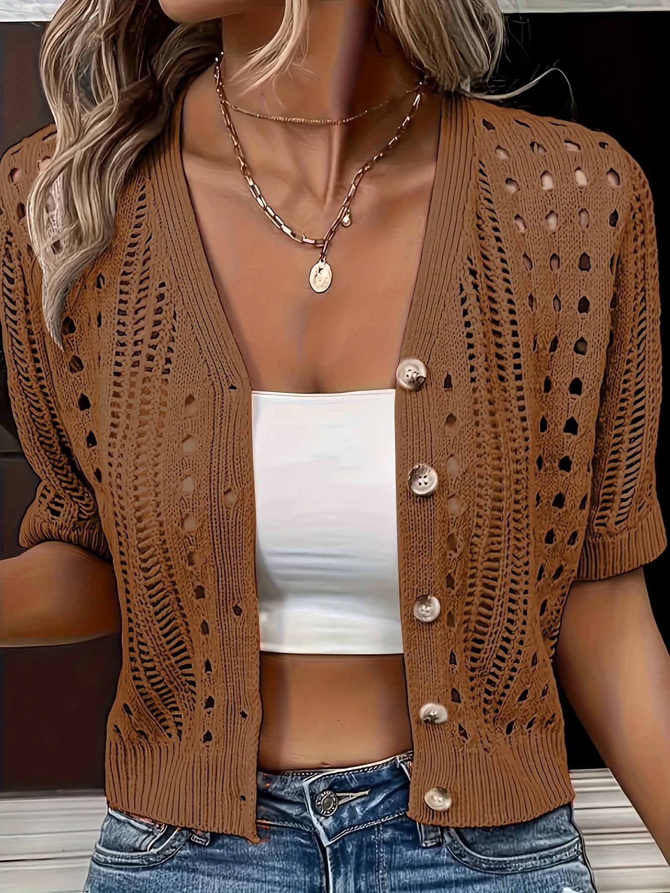 Grethe™ | Elegant Kortærmet Cardigan