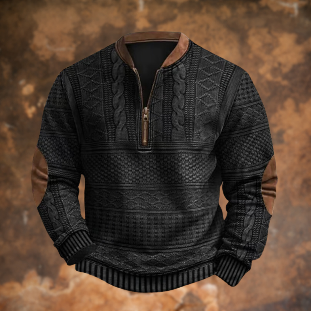 Mikkel™ | Strikket half-zip trøje