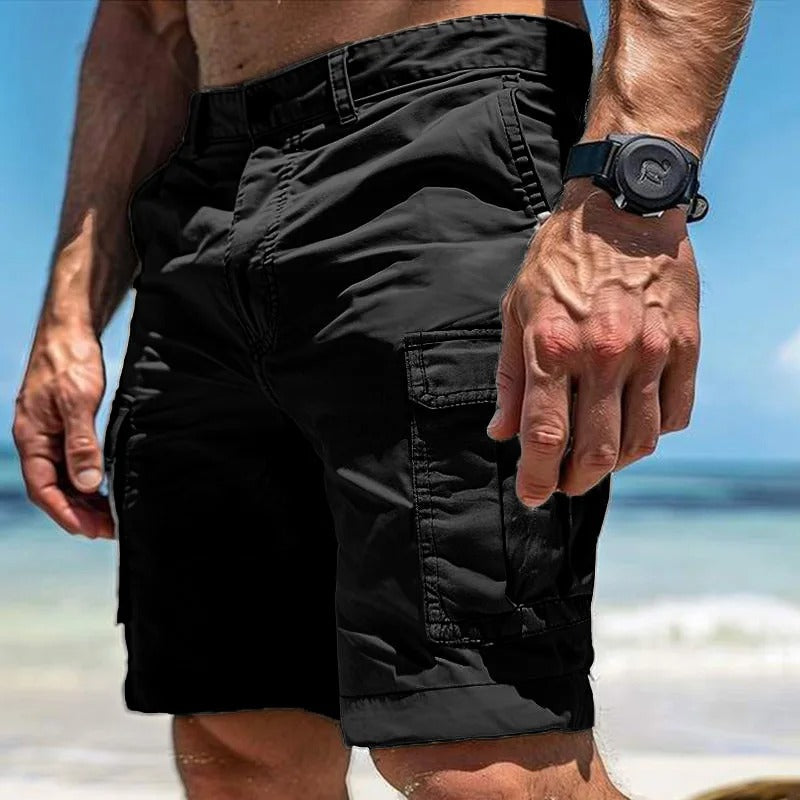 Aksel | Herre Casual Knælange Shorts Med Cargo Lommer