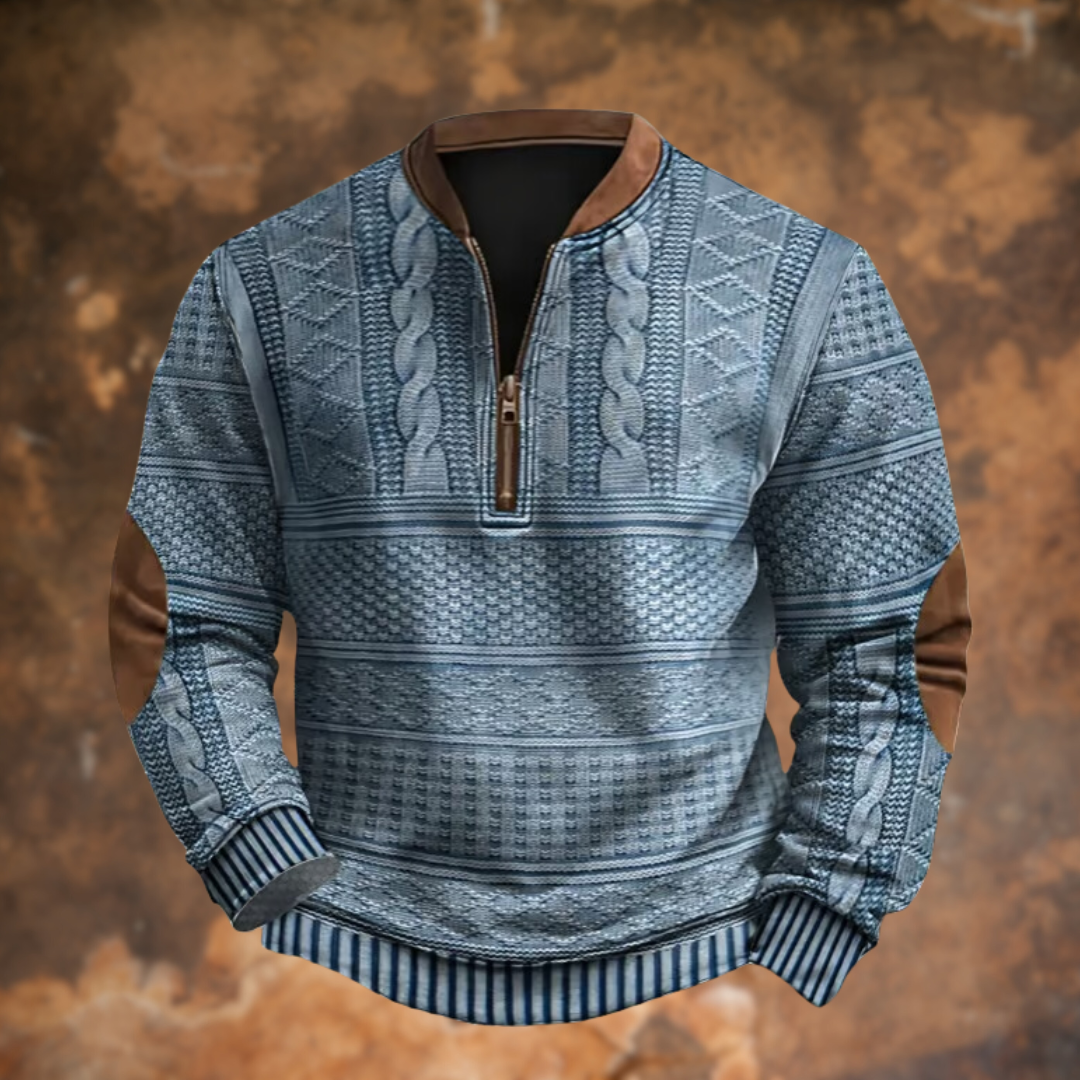 Mikkel™ | Strikket half-zip trøje