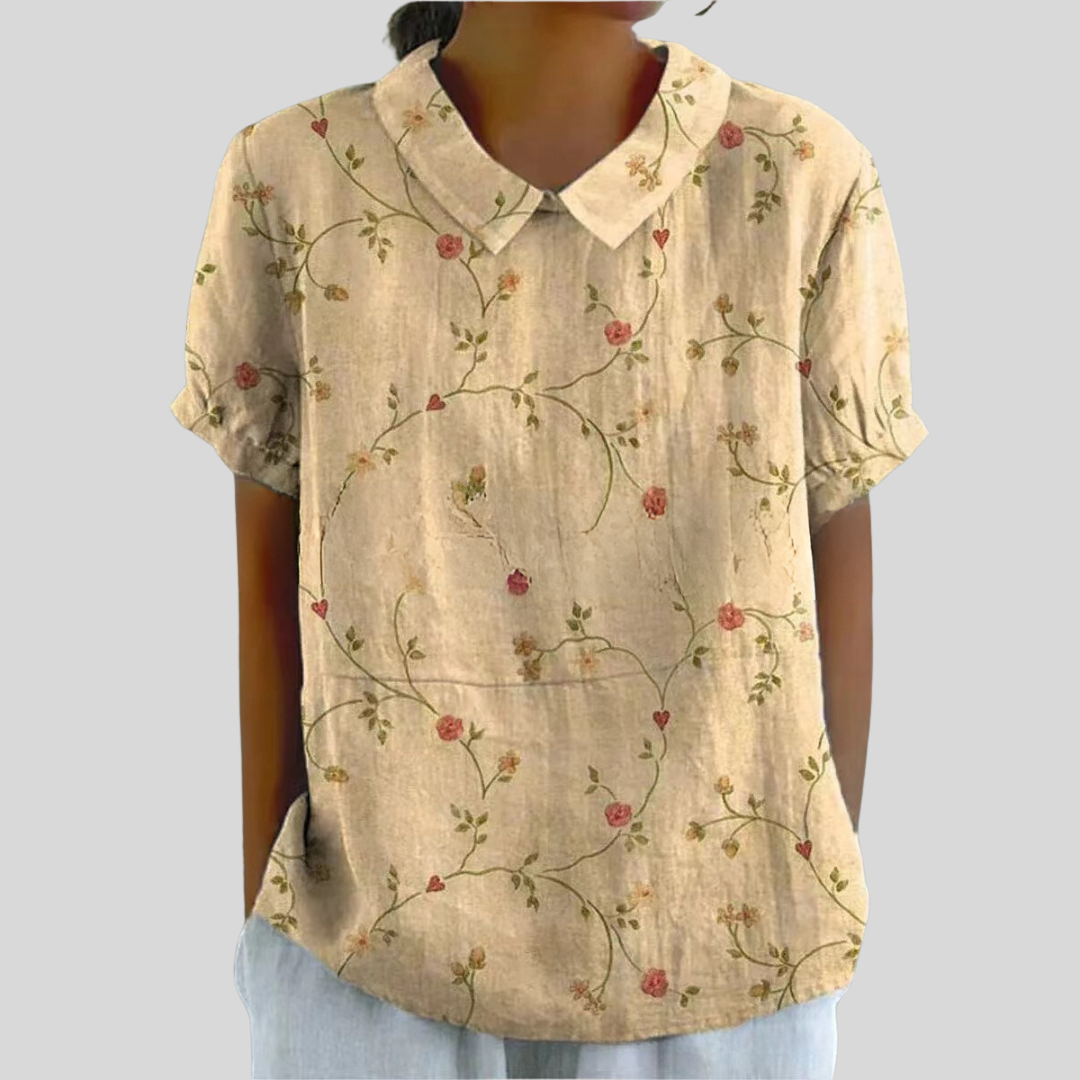 Celina | Dame Blomstret Print Krave Casual Top