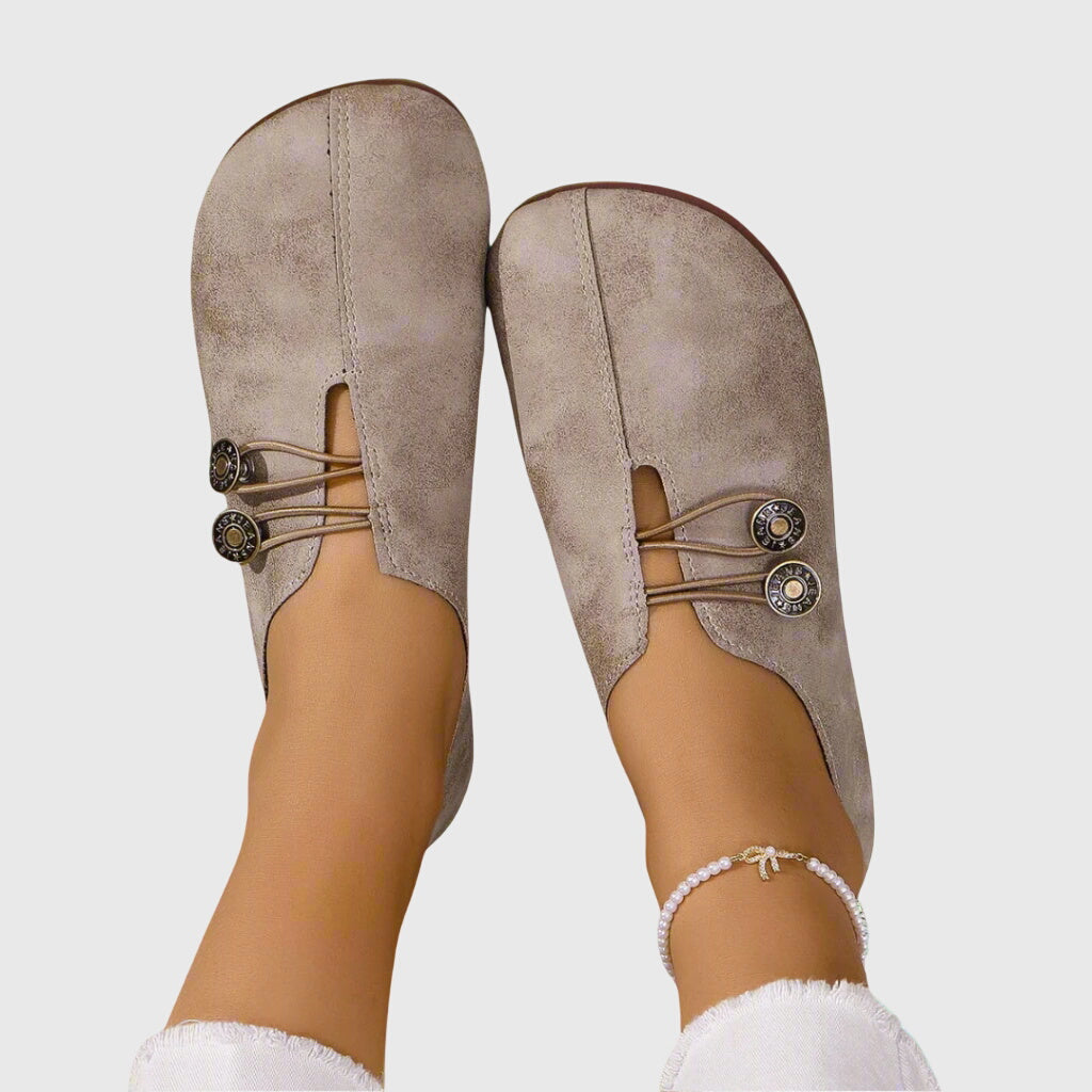 Dagmar | Kvinders Forårs Casual Slip-On Flade Sko med Knap