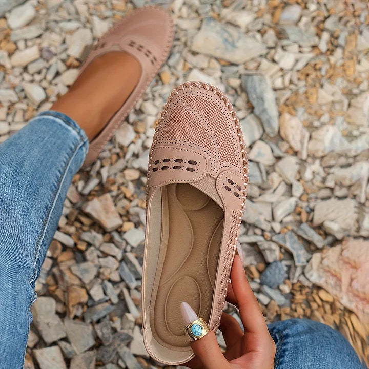Benedikte | Dame Perforerede Komfort Slip On Loafers