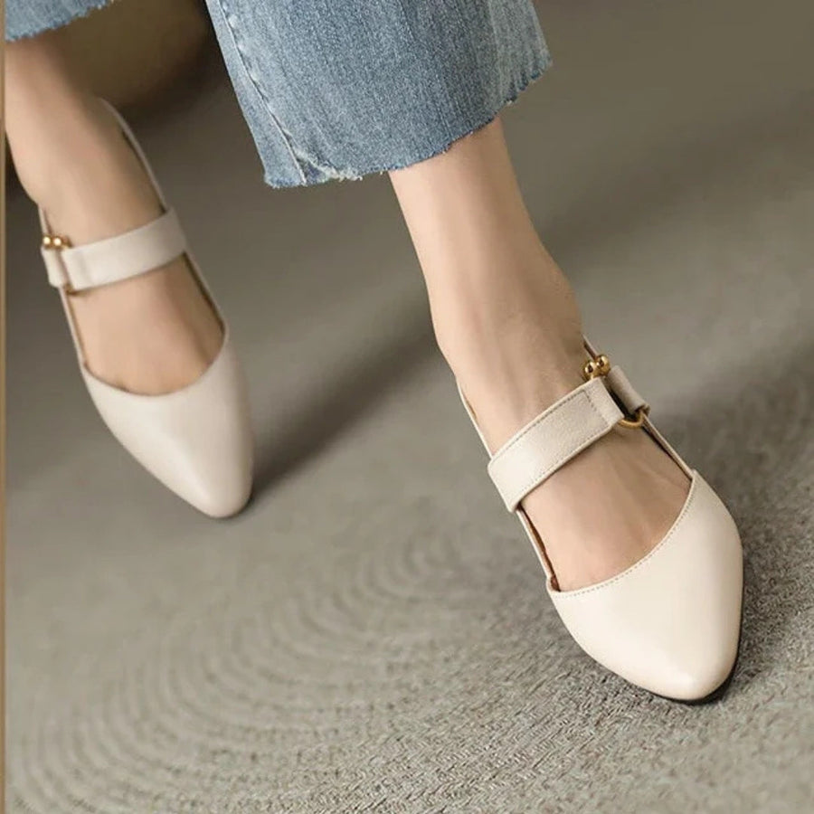 Ragna | Dame Slingback Blokhæl Mary Jane Sko