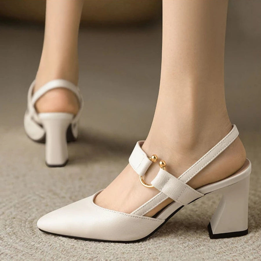 Ragna | Dame Slingback Blokhæl Mary Jane Sko