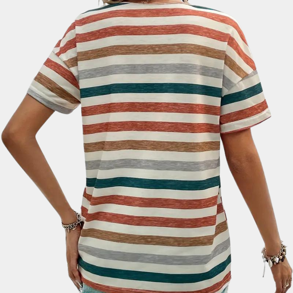 Lovise | Afslappet Og Stilfuld T-Shirt Med Striber