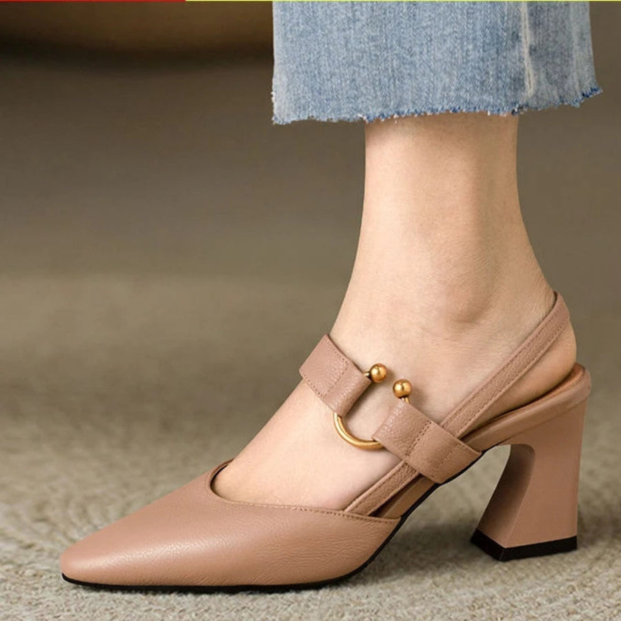 Ragna | Dame Slingback Blokhæl Mary Jane Sko