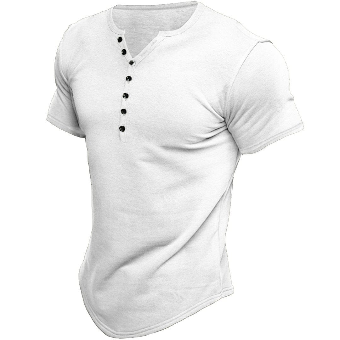 Baldur | Slim Fit T-shirt med Knapper
