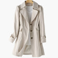 Rikke | Elegant Lang Trenchcoat i Klassisk Efterårsstil til Dame