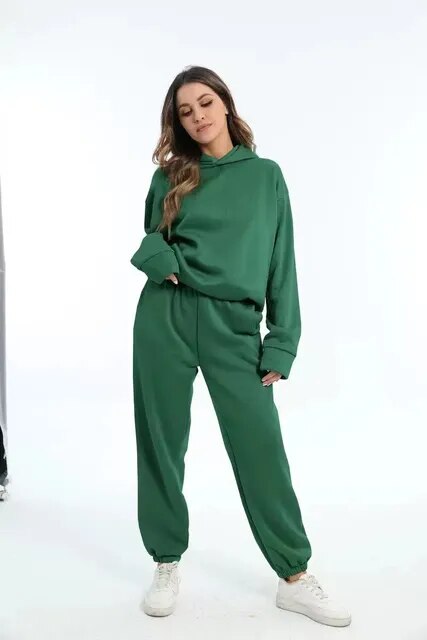 Jasmin | Dame Komfortabelt Hoodie Sæt Med Bukser