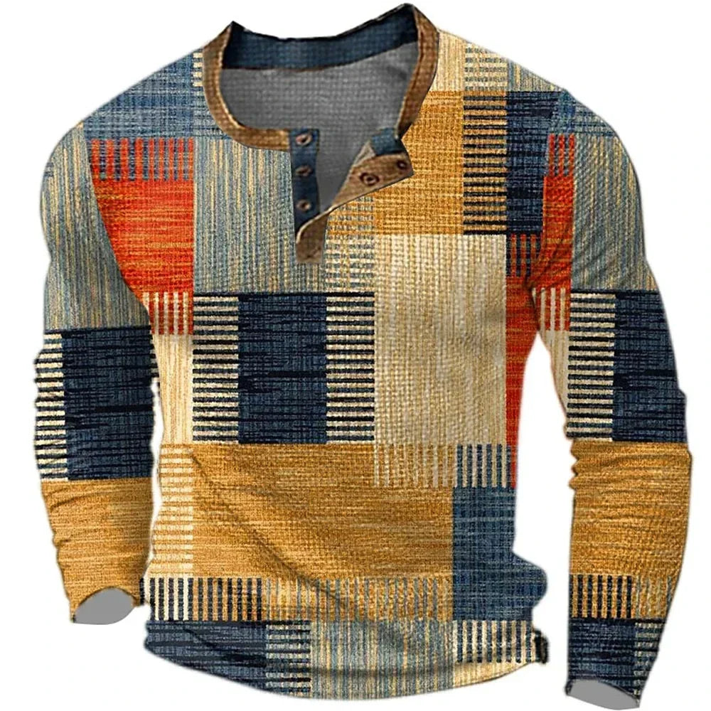 Mikkel™ | Mønstret Henley bluse
