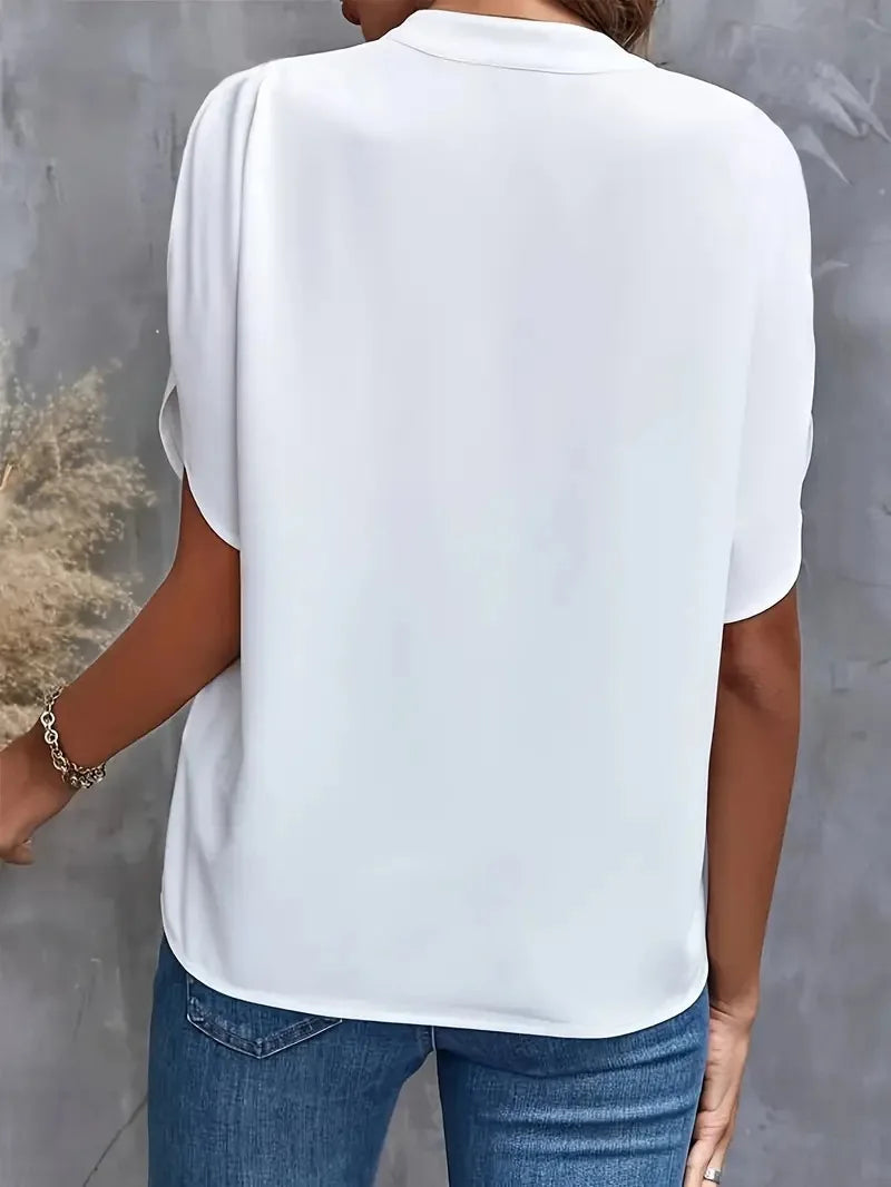 Annemie | Stilfuld V-Hals Flydende Bluse