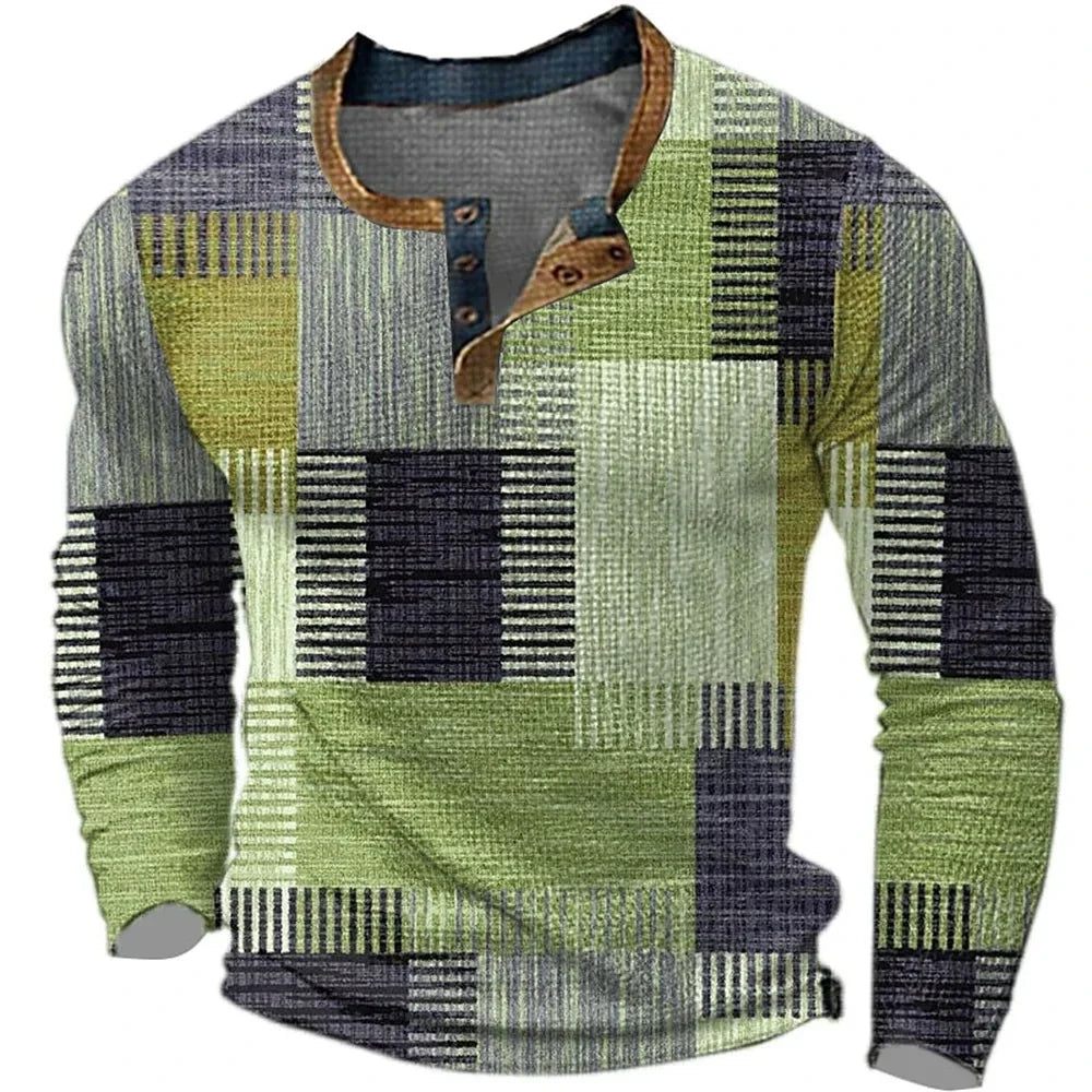 Mikkel™ | Mønstret Henley bluse