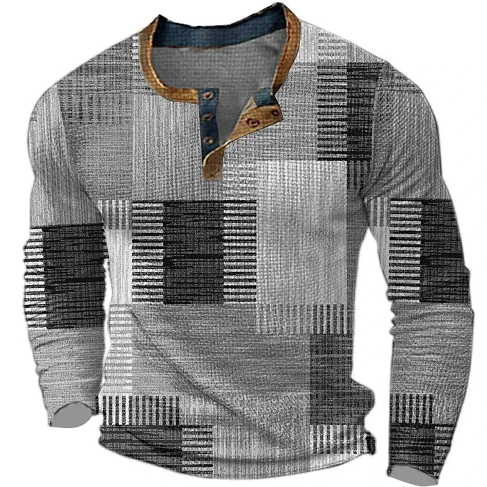 Mikkel™ | Mønstret Henley bluse