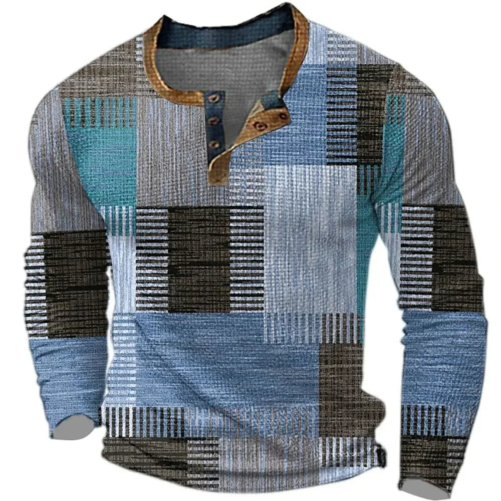 Mikkel™ | Mønstret Henley bluse