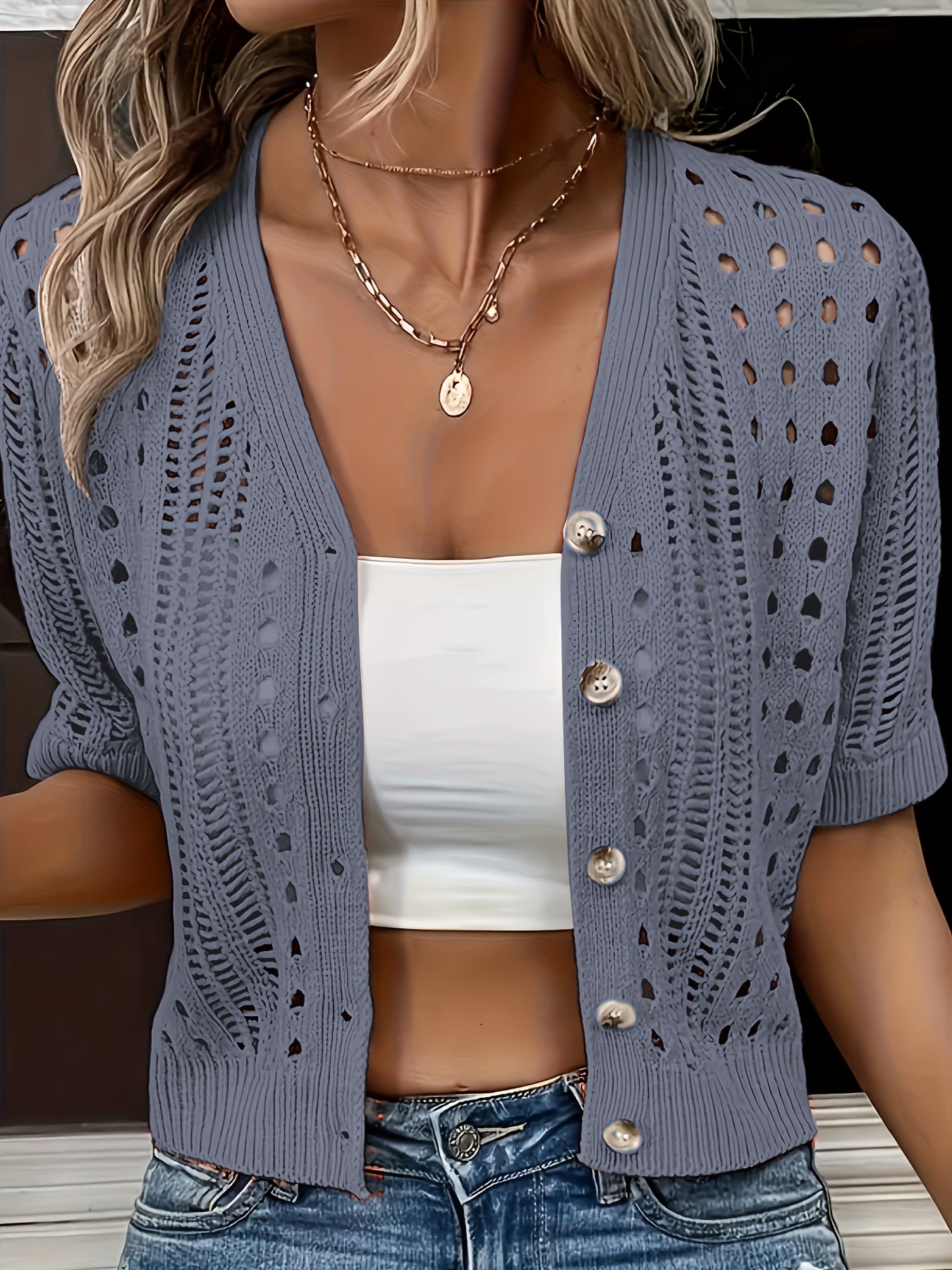 Grethe™ | Elegant Kortærmet Cardigan